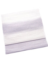 【限定1点/※袋帯でも仕立可】 幅広いシーンに使える！程よいキラキラ 西陣織九寸名古屋帯白×藤 曙光暈し /10周年記念 - 木下着物研究所