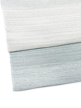 【限定1点/※袋帯も可】 幅広いシーンに使える！程よいキラキラ 西陣織九寸名古屋帯　曙光錦 白×青緑 - 木下着物研究所