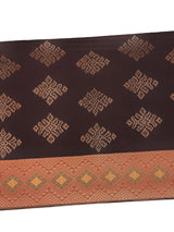 【期限特典/限定1点】最終/紅子愛用で絶賛！至宝の手織西陣織 本袋帯 茶地に縦菱モール紋 - 木下着物研究所