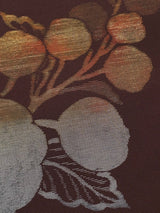 【期限特典/限定1点】最終/紅子所有で絶賛！至宝の 手織西陣織 名古屋帯　紫鳶地に蒔絵風光琳菊　 - 木下着物研究所