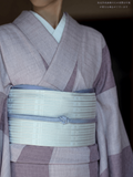 【期限特典/1点限定】大人のおしゃれ心をくすぐる網代柄のコットン着物/木綿 網代藤紫濃淡 ※ミシン手縫い併用 マイサイズ仕立て - 木下着物研究所