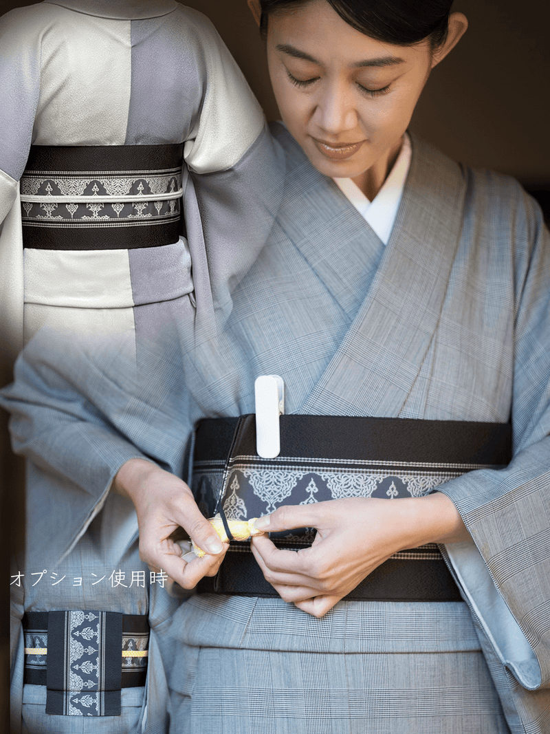 残わずか/フネさんもびっくり!1分でつけられる 結ばない帯 黒紅色 残わずか/フネさんもびっくり!1分でつけられる 結ばない帯 黒紅色