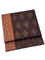 【期限特典/限定1点】最終/紅子愛用で絶賛！至宝の手織西陣織 本袋帯 茶地に縦菱モール紋 - 木下着物研究所