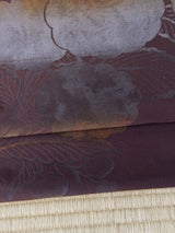 【期限特典/限定1点】最終/紅子所有で絶賛！至宝の 手織西陣織 名古屋帯　紫鳶地に蒔絵風光琳菊　 - 木下着物研究所