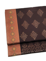 【期限特典/限定1点】最終/紅子愛用で絶賛！至宝の手織西陣織 本袋帯 茶地に縦菱モール紋 - 木下着物研究所