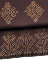 【期限特典/限定1点】最終/紅子愛用で絶賛！至宝の手織西陣織 本袋帯 茶地に縦菱モール紋 - 木下着物研究所