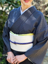 【早期特典/1点限定】女将も愛用！憧れのシャリ感 伝統的工芸品 十日町明石縮 立涌/留紺（とまりこん）　 ※手縫いマイサイズ仕立て - 木下着物研究所