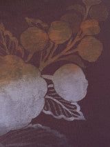 【期限特典/限定1点】最終/紅子所有で絶賛！至宝の 手織西陣織 名古屋帯　紫鳶地に蒔絵風光琳菊　 - 木下着物研究所