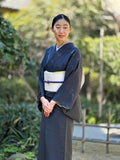 【早期特典/1点限定】女将も愛用！憧れのシャリ感 伝統的工芸品 十日町明石縮 立涌/留紺（とまりこん）　 ※手縫いマイサイズ仕立て - 木下着物研究所