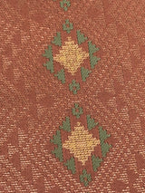 【期限特典/限定1点】最終/紅子愛用で絶賛！至宝の手織西陣織 本袋帯 茶地に縦菱モール紋 - 木下着物研究所