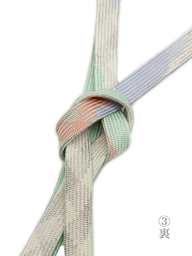 【各1点ずつ】お茶会や初釜にも！リバーシブルも魅力的！エレガント帯締　高麗組　銀よろけ - 木下着物研究所