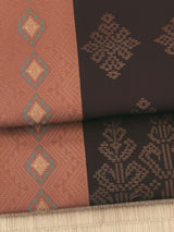 【期限特典/限定1点】最終/紅子愛用で絶賛！至宝の手織西陣織 本袋帯 茶地に縦菱モール紋 - 木下着物研究所