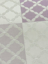 【限定１点/見える福袋20万円←50万円相当】⑦色無地/淡藤色　名古屋帯/変わり市松七宝 白地に紅藤濃淡 　帯締/花紺青　2026年初商 - 木下着物研究所