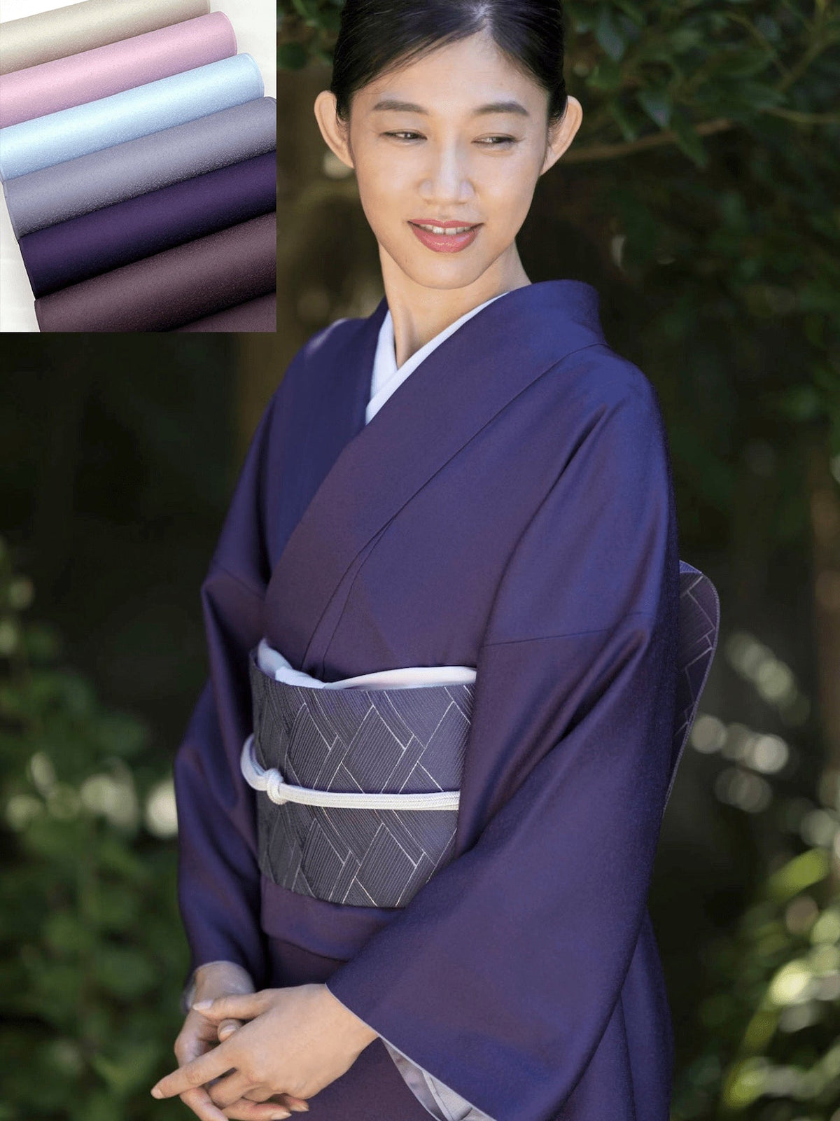 訪問着 袋帯 セット 紺 桜 たっとし ネイビー 白 紫 フォーマル 入学式 