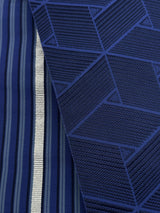 【期限特典/新作】超・半幅帯！大人の上質なリバーシブル小袋帯 網代麻葉 紺青色 博多織 [紅衣オリジナル]