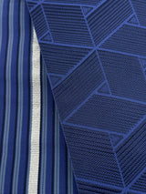 【期限特典/新作】超・半幅帯！大人の上質なリバーシブル小袋帯 網代麻葉 紺青色 博多織 [紅衣オリジナル]