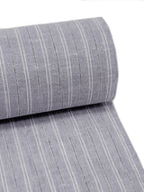 【期限特典/少量】綿麻着物 縞 薄鼠×白 ※マイサイズ仕立て