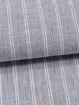 【期限特典/少量】綿麻着物 縞 薄鼠×白 ※マイサイズ仕立て