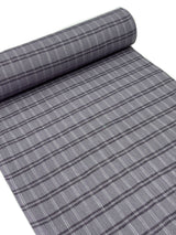 【期限特典/少量】綿麻着物 変わり格子 青みグレイ×紺 ※マイサイズ仕立て