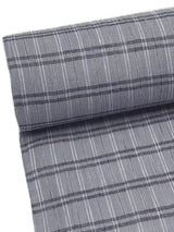 【期限特典/少量】綿麻着物 変わり格子 青みグレイ×紺 ※マイサイズ仕立て