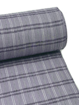 【期限特典/少量】綿麻着物 変わり格子 青みグレイ×紺 ※マイサイズ仕立て