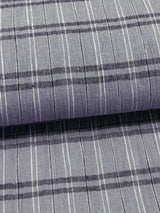 【期限特典/少量】綿麻着物 変わり格子 青みグレイ×紺 ※マイサイズ仕立て