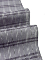 【期限特典/少量】綿麻着物 変わり格子 青みグレイ×紺 ※マイサイズ仕立て