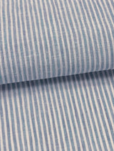 【期限特典/少量】綿麻着物 縞 白地×青緑 ※マイサイズ仕立て