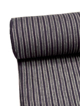 【期限特典/少量】綿麻着物 縞 黒×薄鼠　※マイサイズ仕立て