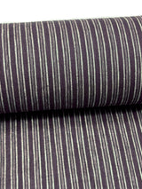 【期限特典/少量】綿麻着物 縞 黒×薄鼠　※マイサイズ仕立て