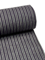 【期限特典/少量】綿麻着物 縞 黒×薄鼠　※マイサイズ仕立て