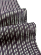 【期限特典/少量】綿麻着物 縞 黒×薄鼠　※マイサイズ仕立て