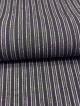 【期限特典/少量】綿麻着物 縞 黒×薄鼠　※マイサイズ仕立て