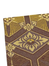 【期限特典】限定１点　大丈夫！と安心感のある西陣織 　本袋袋帯　若松菱/煤竹色