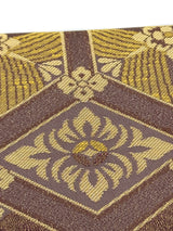 【期限特典】限定１点　大丈夫！と安心感のある西陣織 　本袋袋帯　若松菱/煤竹色