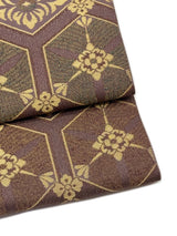 【期限特典】限定１点　大丈夫！と安心感のある西陣織 　本袋袋帯　若松菱/煤竹色