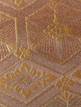 【期限特典】限定１点　大丈夫！と安心感のある西陣織 　本袋袋帯　若松菱/煤竹色