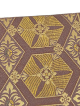 【期限特典】限定１点　大丈夫！と安心感のある西陣織 　本袋袋帯　若松菱/煤竹色