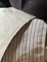 【期限特典/新作】超・半幅帯！大人の上質なリバーシブル小袋帯 網代麻葉 白鼠 博多織 [紅衣オリジナル]