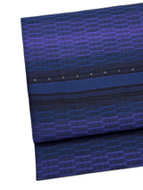 【受注期間終了】今までなかった見目麗しき帯！博多織 九寸名古屋帯 紅間道 紺地濃淡に桔梗紫 ※受注生産