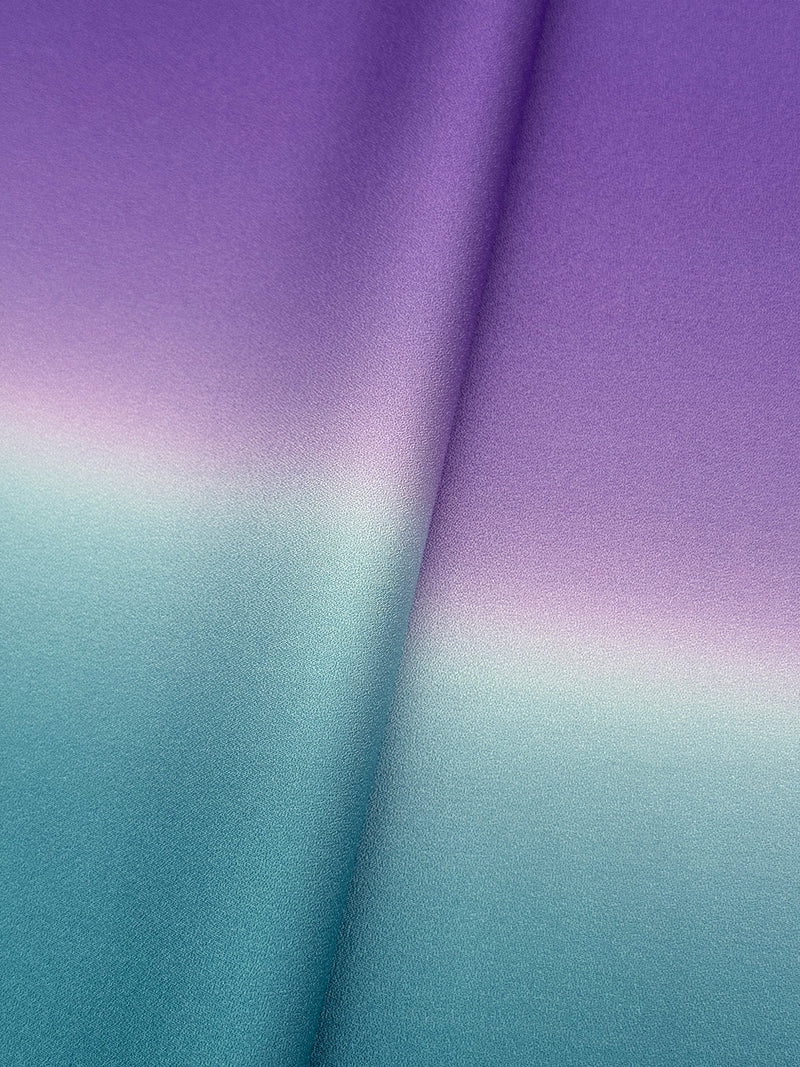 【新色】二色暈し 艶帯揚　ナイルブルー×藤紫[紅衣オリジナル]