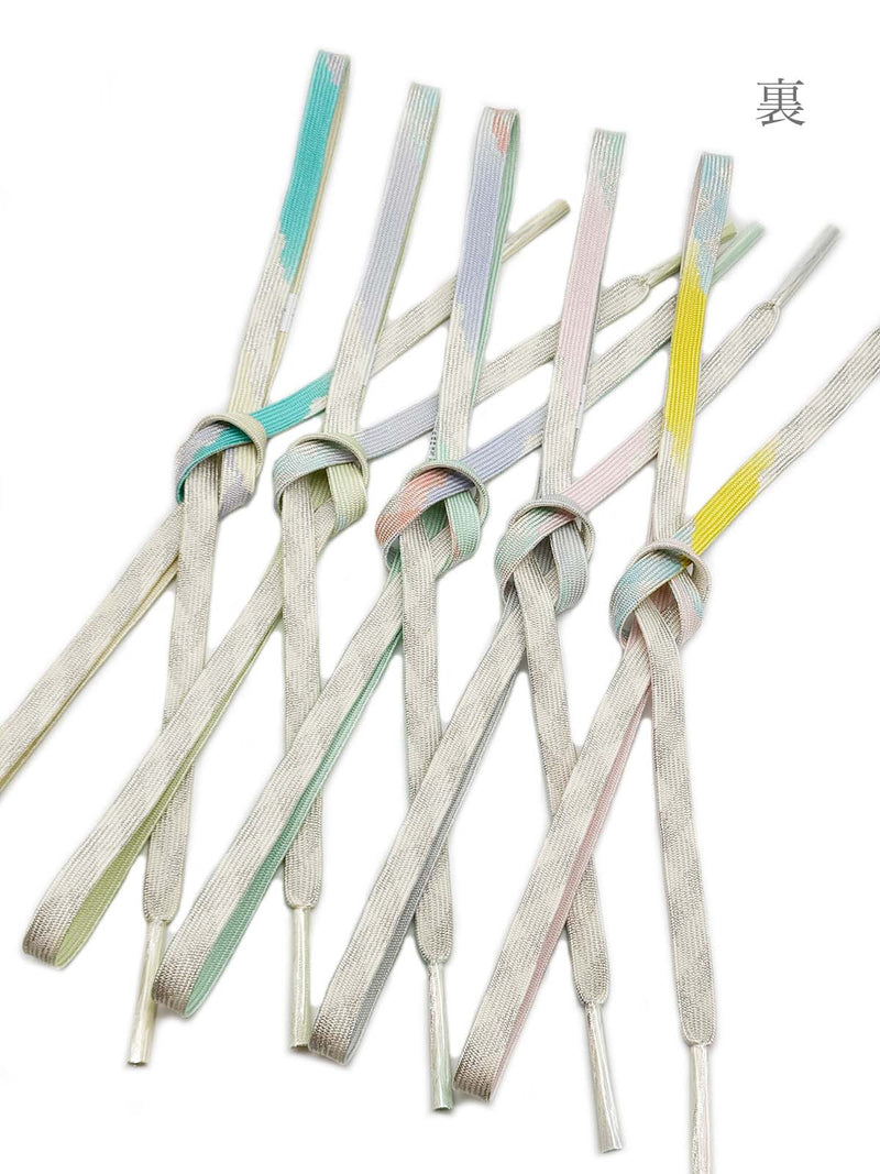 【各1点ずつ】お茶会や初釜にも！リバーシブルも魅力的！エレガント帯締　高麗組　銀よろけ