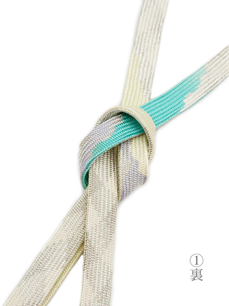 【各1点ずつ】お茶会や初釜にも！リバーシブルも魅力的！エレガント帯締　高麗組　銀よろけ