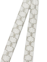 【残わずか】華やかな装いはお任せ　貝の口組　手組み帯締　亀甲柄　白銀