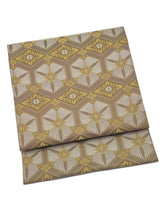 【期限特典】限定１点　大丈夫！と安心感のある西陣織 　本袋袋帯　若松菱/錆利休色