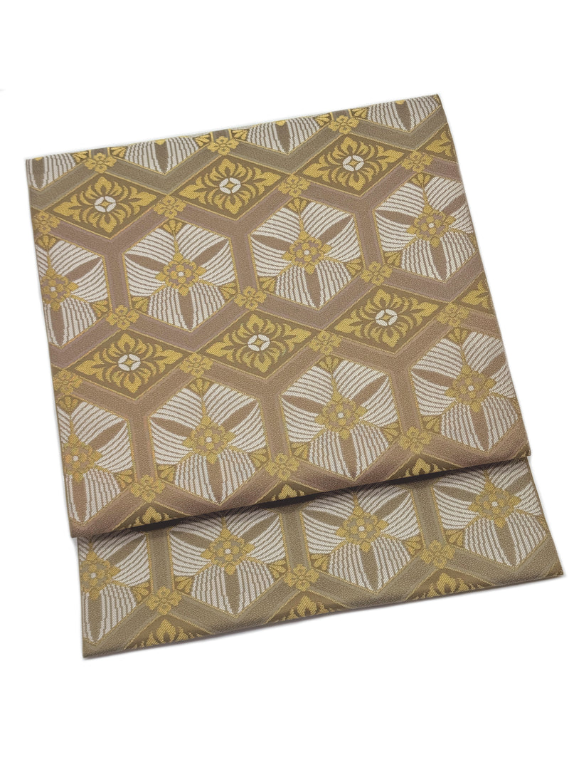 期限特典】限定1点 大丈夫！と安心感のある西陣織 本袋袋帯 若松菱/錆