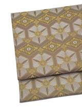 【期限特典】限定１点　大丈夫！と安心感のある西陣織 　本袋袋帯　若松菱/錆利休色