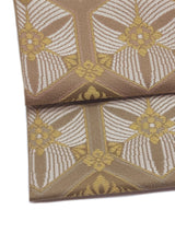 【期限特典】限定１点　大丈夫！と安心感のある西陣織 　本袋袋帯　若松菱/錆利休色