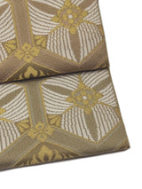 【期限特典】限定１点　大丈夫！と安心感のある西陣織 　本袋袋帯　若松菱/錆利休色