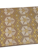 【期限特典】限定１点　大丈夫！と安心感のある西陣織 　本袋袋帯　若松菱/錆利休色